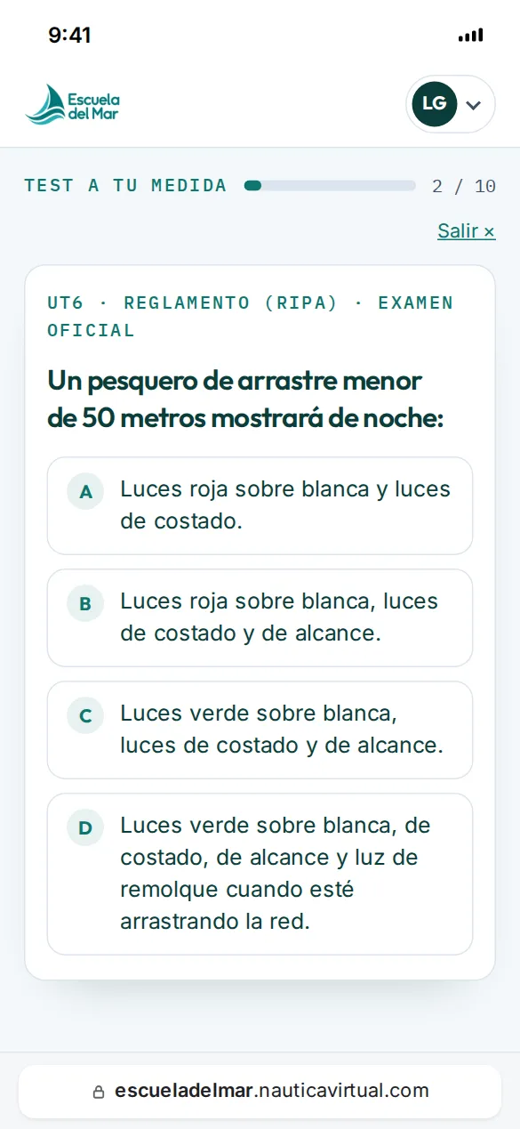 Una pregunta de examen en el móvil, corregida y explicada, con la marca de una escuela de ejemplo